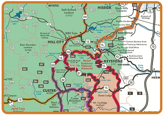 black hills tourism map